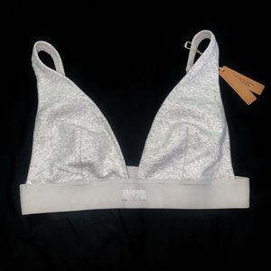 SKIMS NWT Cotton Rib Plunge Bralette